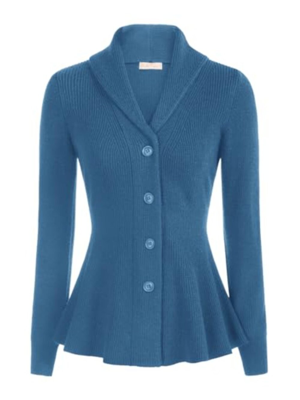 Belle Poque Women Peplum Cardigan Sweater Vintage Button Down Shawl Lapel